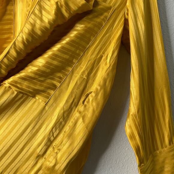 Aritzia Wilfred Zelie Silk Blend Button Up Tunic Shirt Size XXS Yellow - Picture 6 of 10